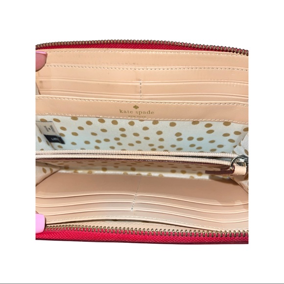 Red leather Kate Spade ♠️ Envelope Wallet - Picture 4 of 4